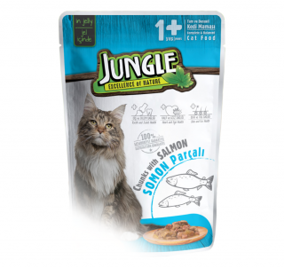 Jungle 100 Gr Pouch Somon Parçali Yeti̇şki̇n Kedi̇