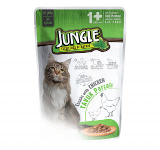 Jungle 100 Gr Pouch Tavuk Parçali Kisir Kedi̇