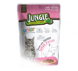Jungle 100 Gr Pouch Tavuk Parçali Yavru Kedi̇